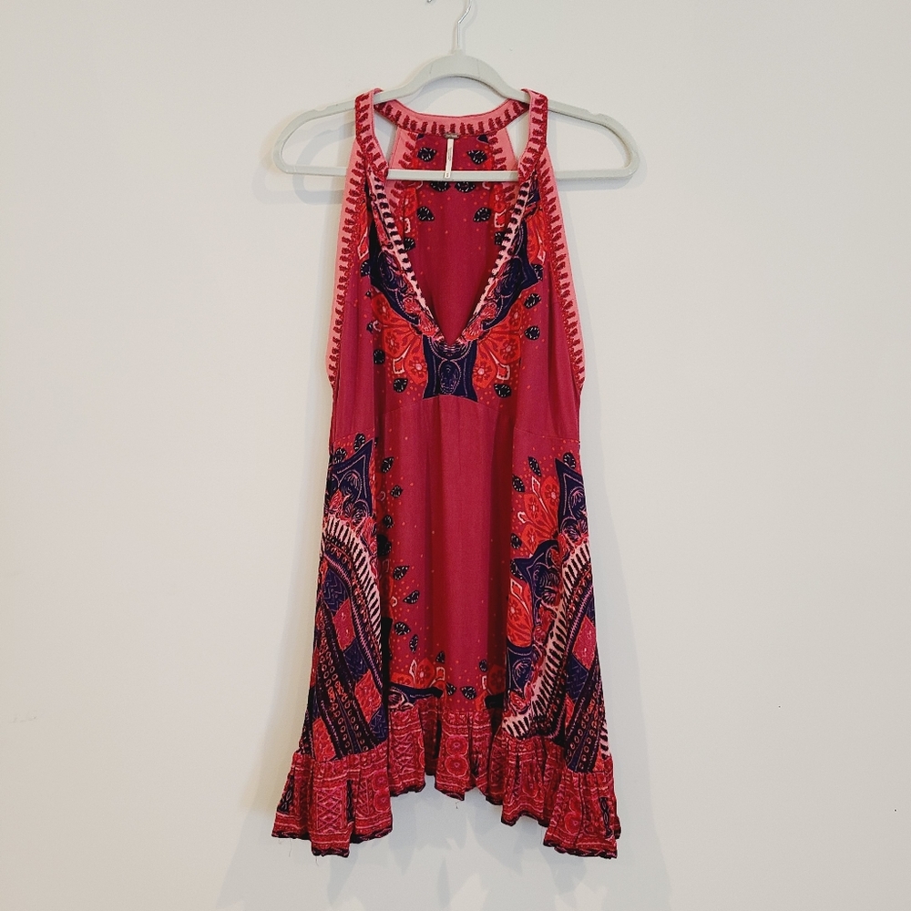 Free People Steal The Sun Printed Halter Mini Dress - Picture 2 of 9
